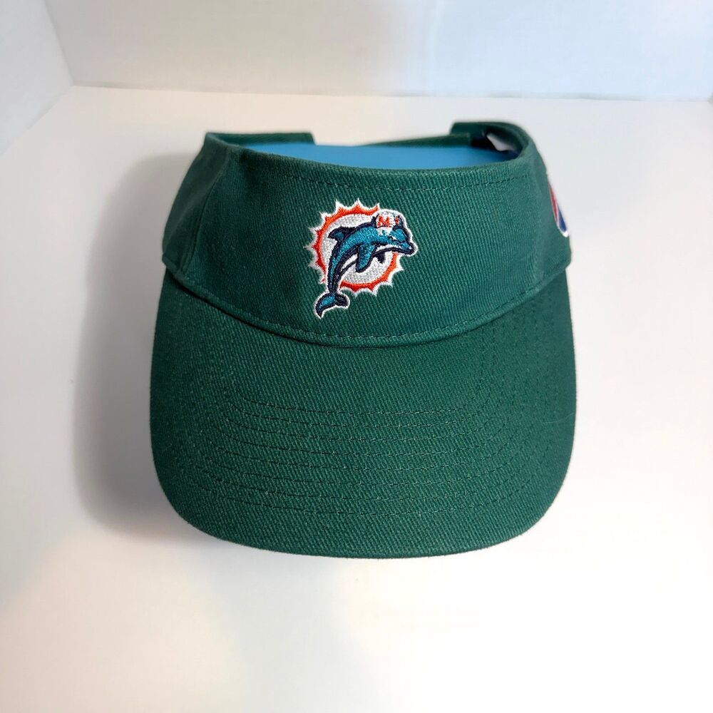 Vintage Miami Dolphins Pepsi Embroidered Visor Hat Aqua Green Adjustable NFL